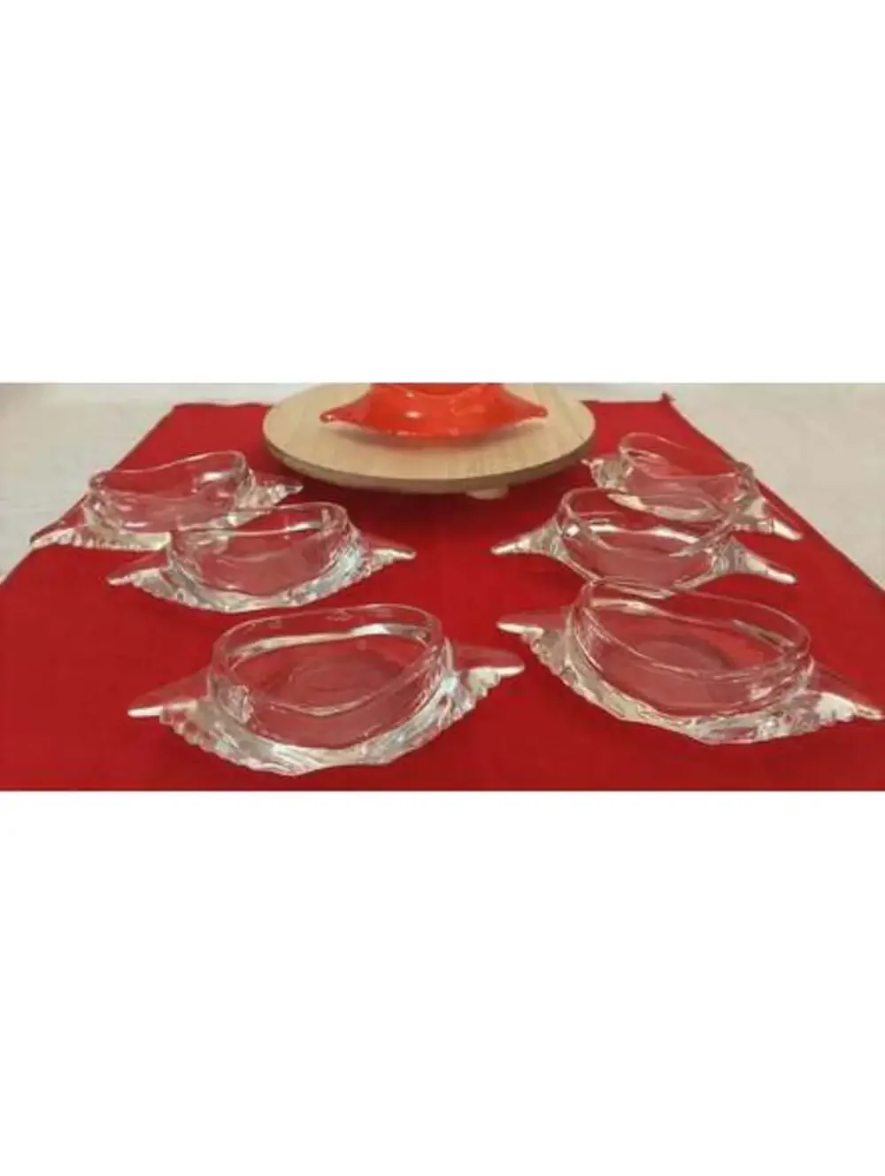 Vintage glass bake imperial deviled crab glass dishes